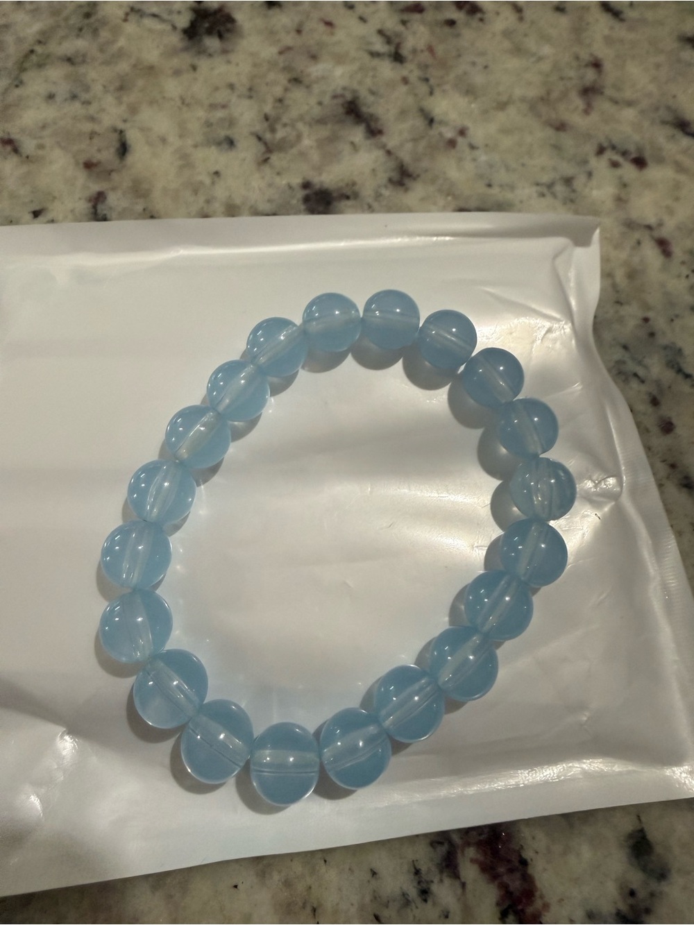 Source Unknown Pale Blue Round Beaded Stretch Bracelet - Women Jewelry